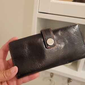 Leather Wallet HOBO International Textured Brown Wallet